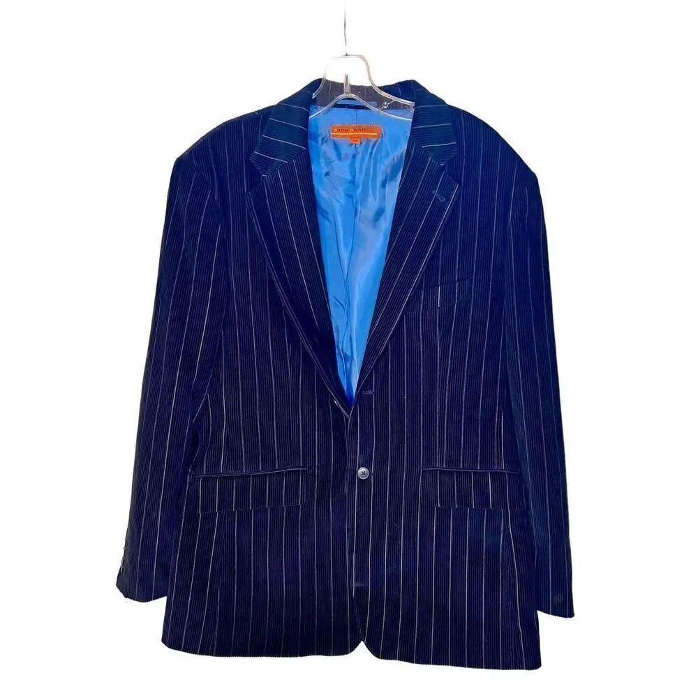 Sette Ponti Casual  Corduroy Sports Coat Men's Size L Navy/Black